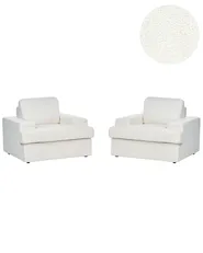 Set of 2 Armchairs ALLA Boucle Off-White_893999