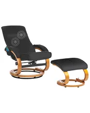 Massage Chair HERO with Footstool Fabric Black_954173