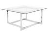 Coffee Table CRYSTAL Tempered Glass Silver