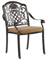Set of 4 Garden Chairs with Cushions SALENTO Metal Dark Brown_765561