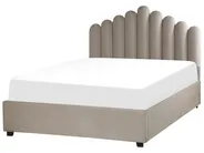 Ottoman Bed VINCENNES Velvet Taupe 140 x 200 cm (EU Double)_837300