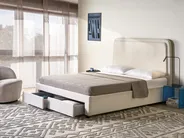 Bed with Storage Drawers SARDENT Boucle Off-White 160 x 200 cm (EU King Size)_1009105