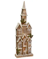 Christmas Decoration LED NILAKA 85 cm House Light Brown_1027973