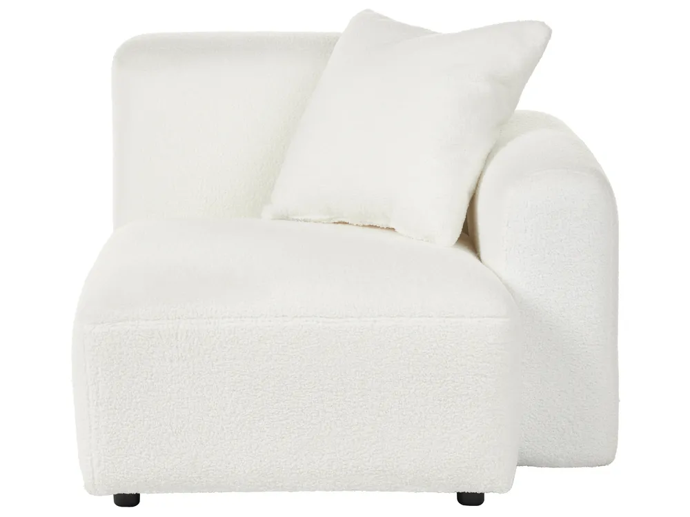 Modular Corner Sofa 3 Seater HEDE Boucle White Right Hand_1091889