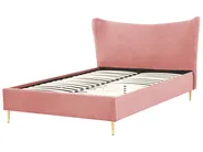 Sänky sametti CHALEIX 140 x 200 cm Persikka_844520