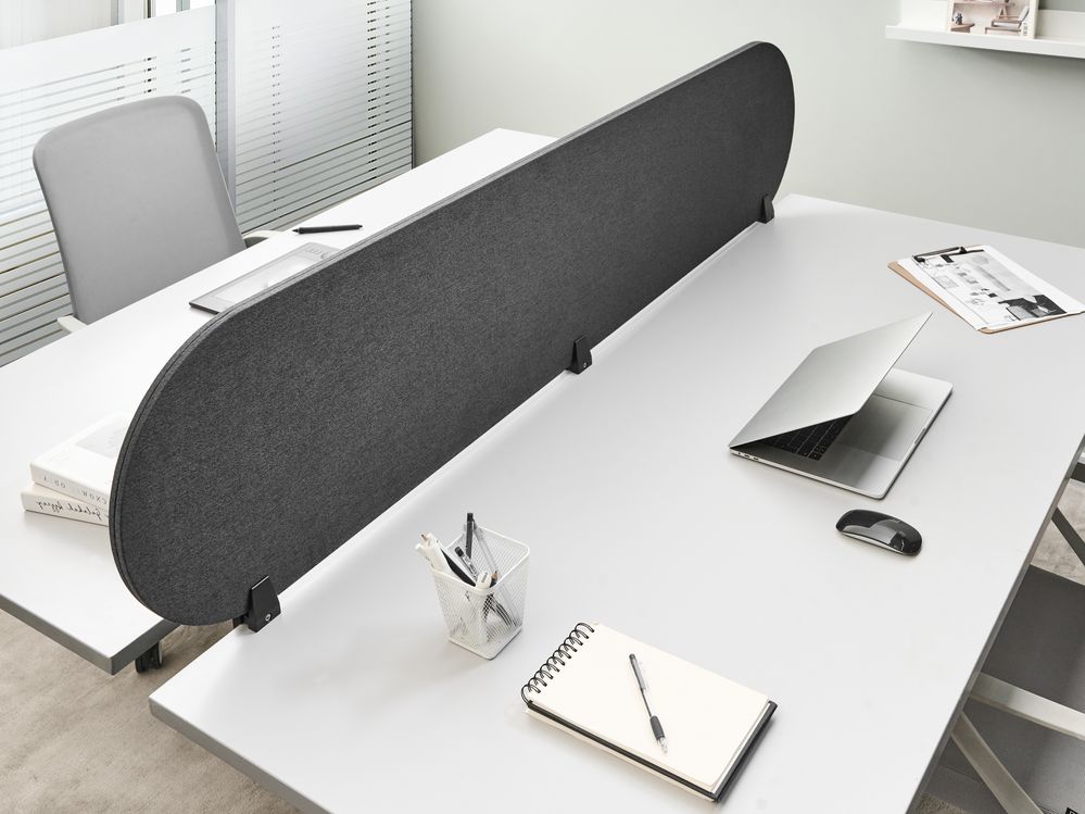 Skillevegg for skrivebord SPARKY 180 x 40 cm Mørkegrå