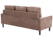 Sofa 3 Seater AVESTA with Ottoman Fabric Brown_1082556