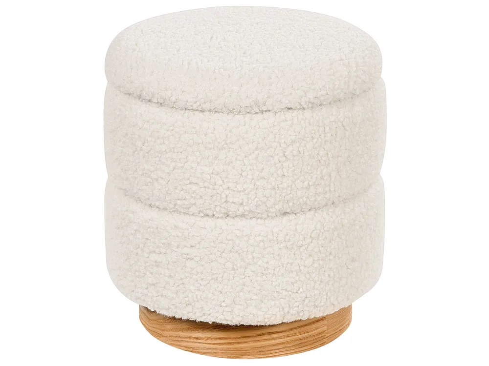 Förvaringpuff OGDEN Bouclé Vit_1085293