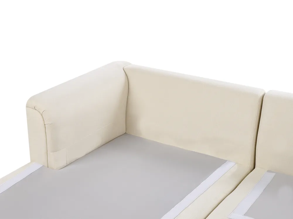 Hörnsoffa 4-sits KOHLO med fotpall Ljusbeige Högervänd_945050
