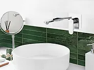 Wall Mounted Basin Mixer Tap CHUNGARA Brass Silver_1184100