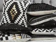 Set of 2 Decorative Cushions HELCONIA 45 x 45 cm Cotton Multicolour Geometric Pattern_769643