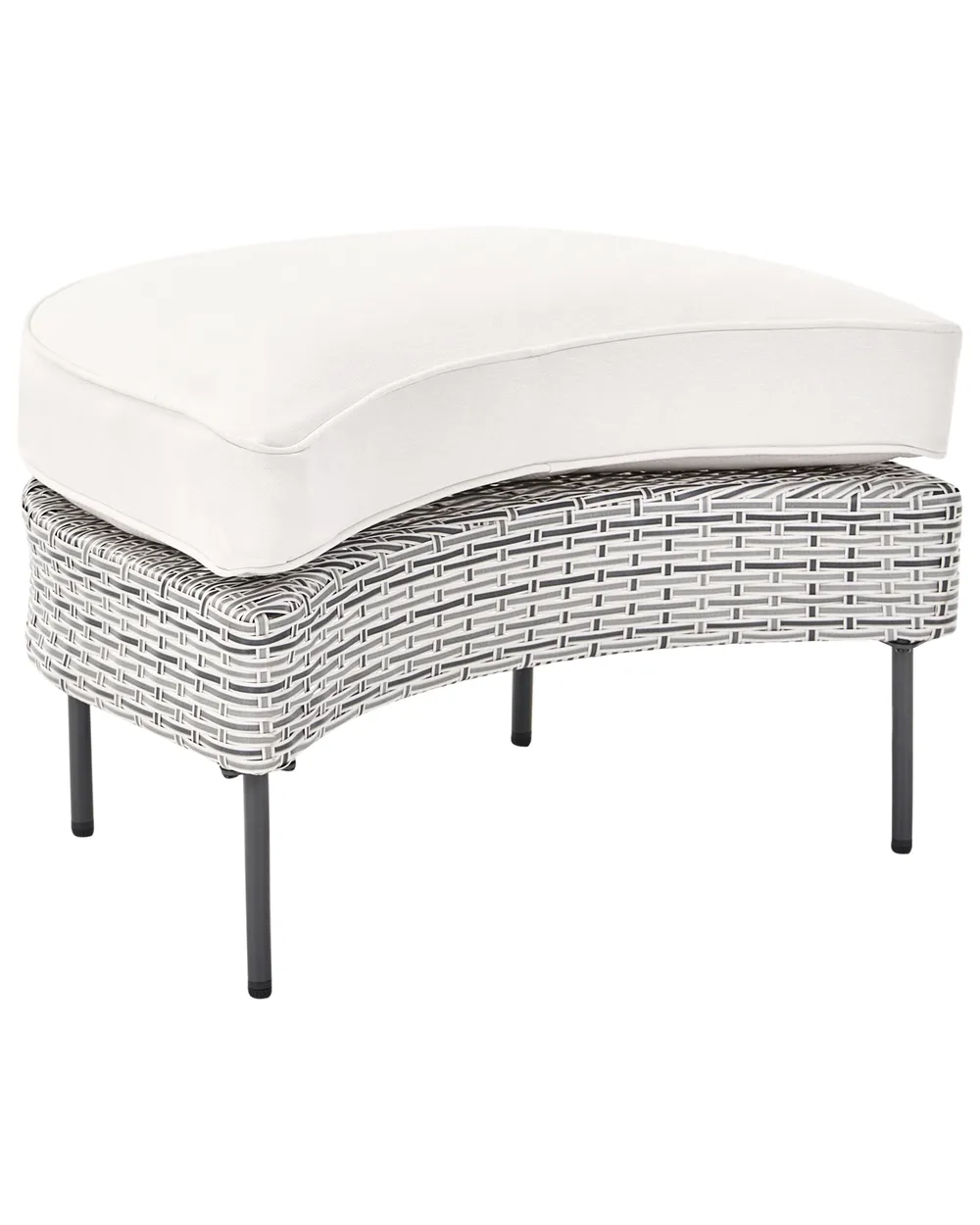 Garden Armchair with Ottoman ARCILLE PE Rattan Grey_1082786