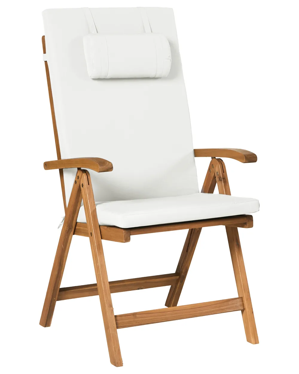 Set med 6 stolar med dynor JAVA PREMIUM Akaciaträ Off-White_1066257
