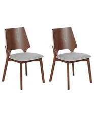 Set of 2 Dining Chairs ABEE Brown/ Grey_837176