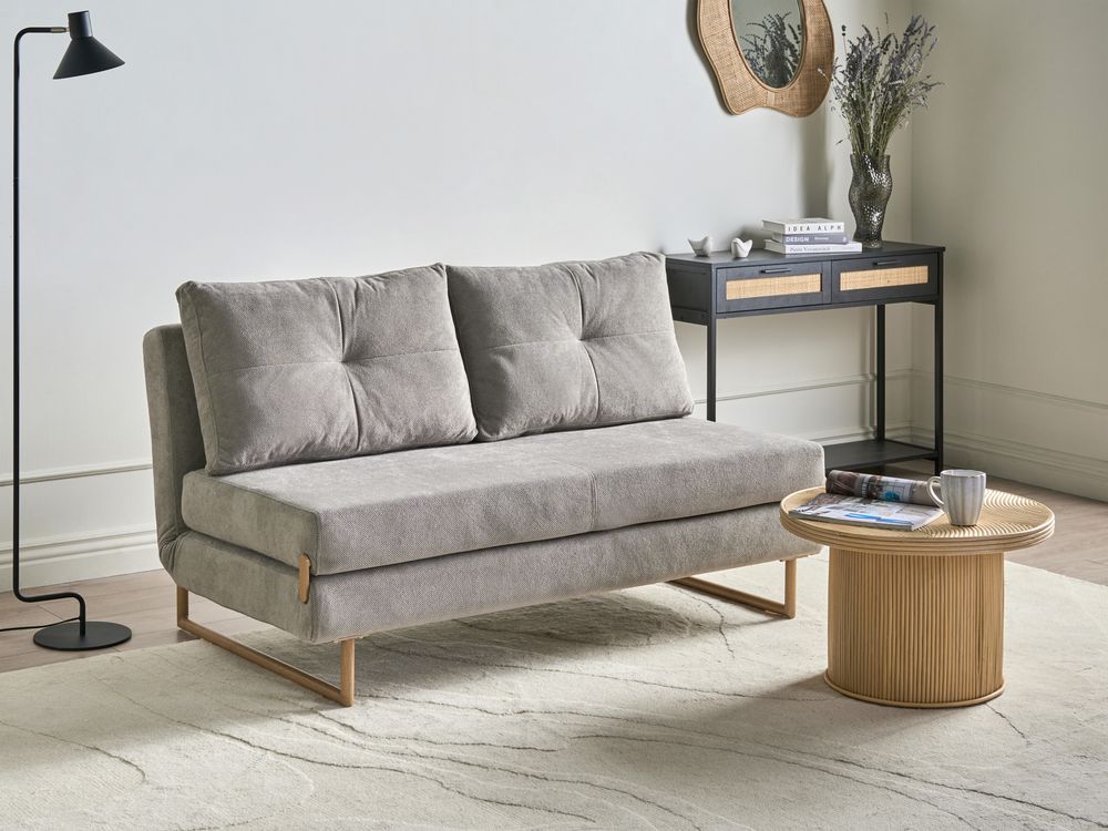 Sofa Bed 3 Seater JERSLEV Fabric Grey