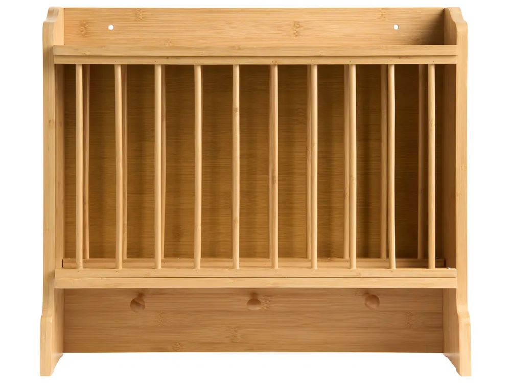Wall-Mounted Dish Rack MADELEINE Bamboo Light Brown_1074306