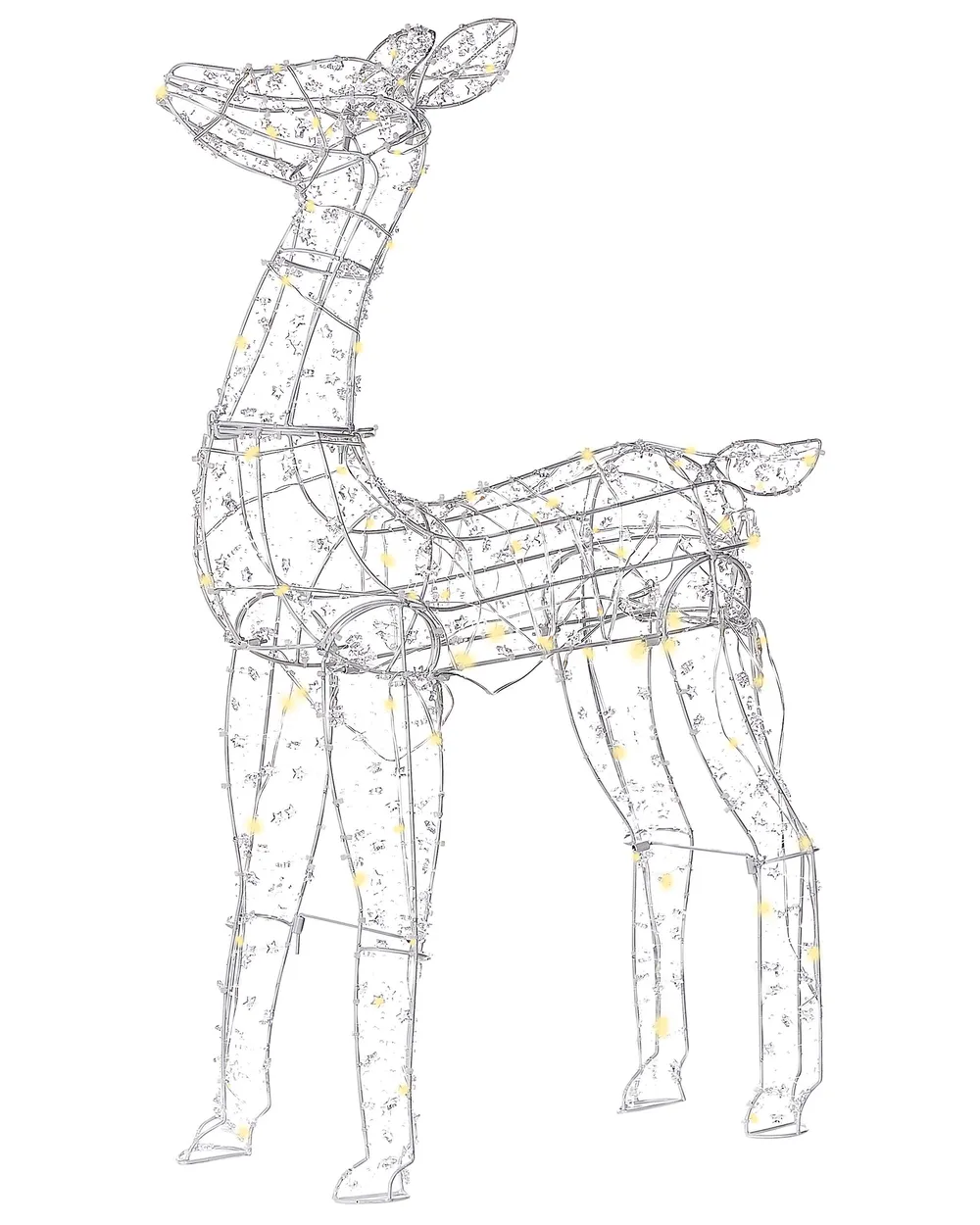 Outdoor Decoration LED HAFNIR 92 cm Roe Deer Silver