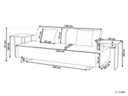 Sofa 3 Seater SOKNA with Tables Fabric Off-White_952796