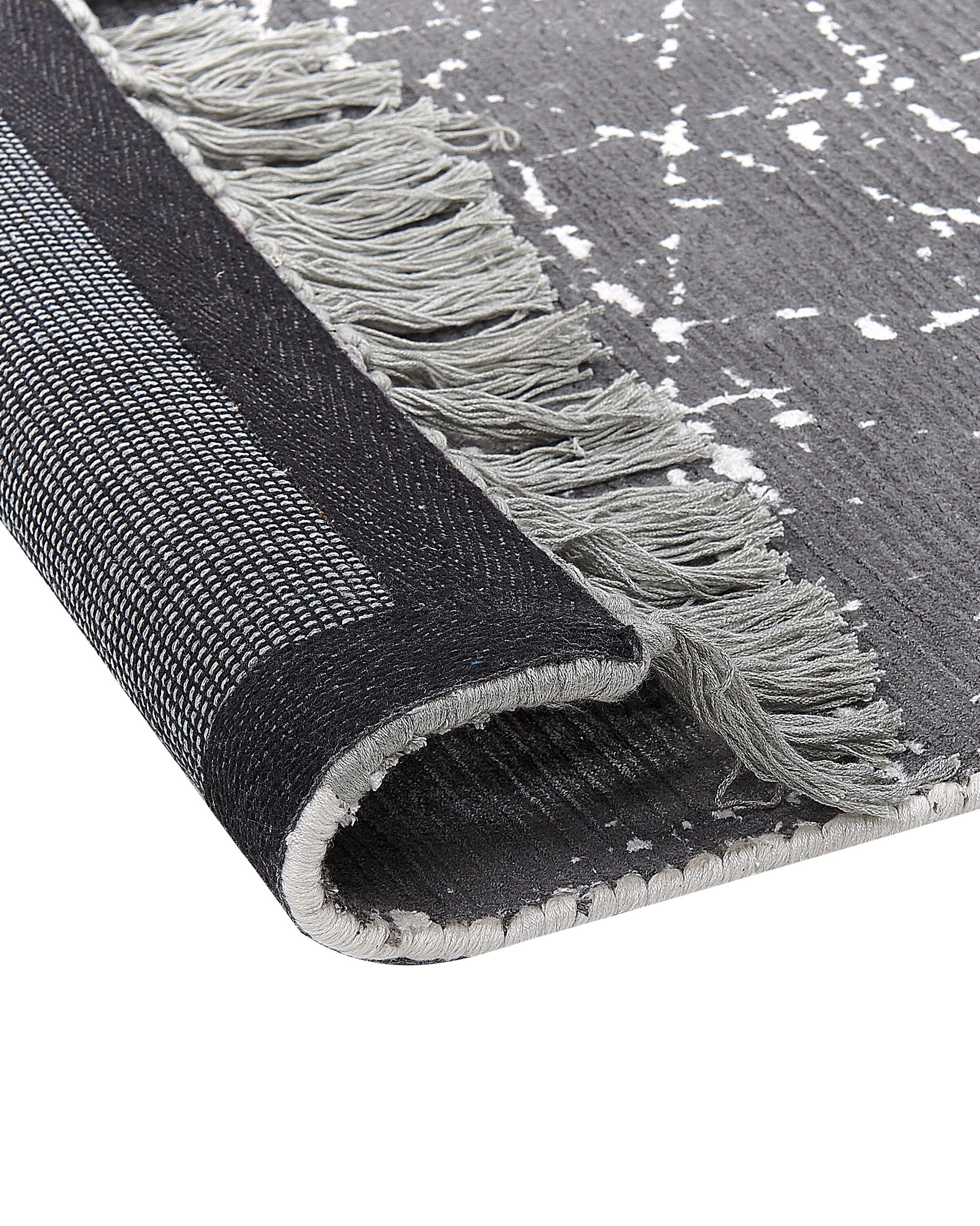 Rug HANLI Grey 140 x 200 cm Viscose_837007