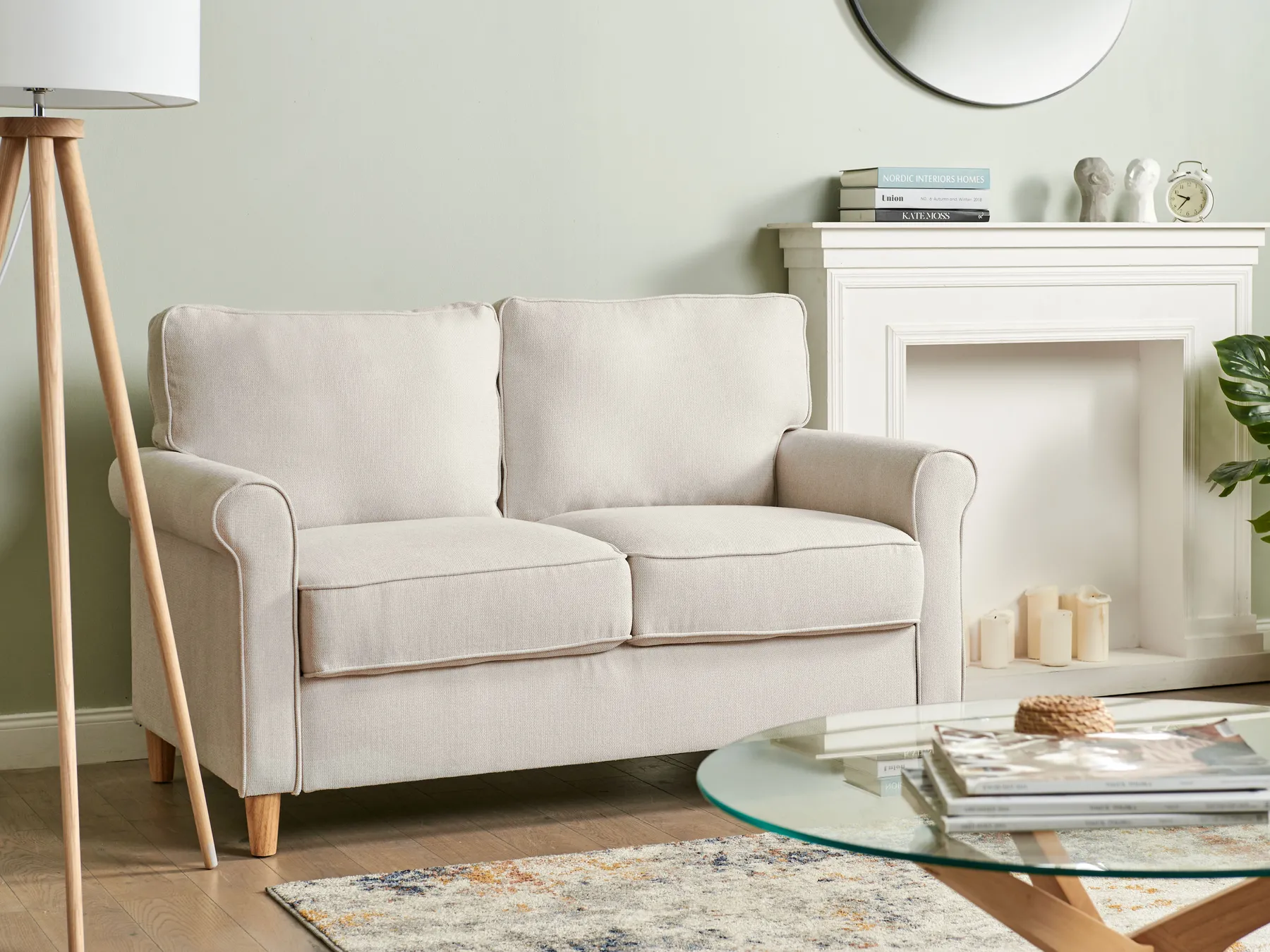Sofa 2 Seater RONNEBY Fabric Beige_926444