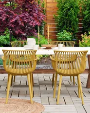 Set of 4 Garden Chairs PESARO Yellow_825403