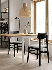 Set med 2 matstolar STACY Trä Ljusgrå_1172244