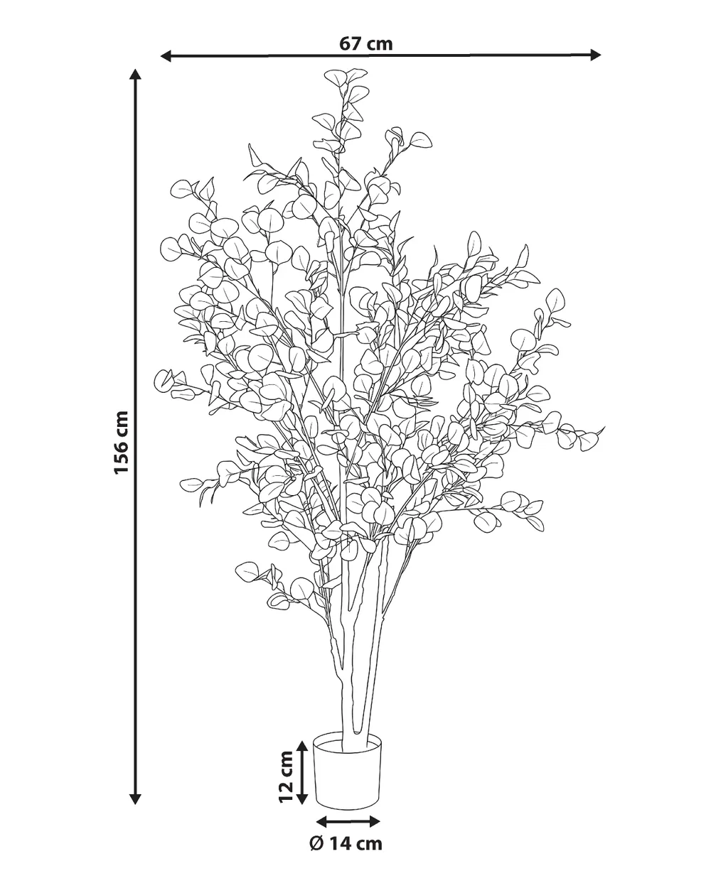 Tekokasvi WILLOW GUM TREE 156 cm Vihreä_1185496