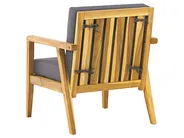 Garden Lounge Set with Table 4 Seater PALLANO Acacia Wood Dark Grey_823327