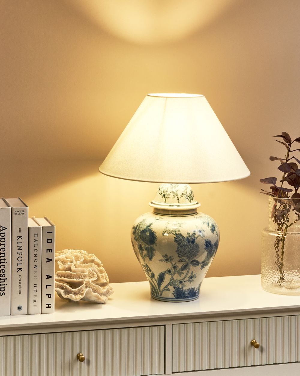 Table Lamp SORRAIA Porcelain White/ Blue