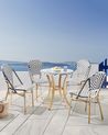 Set of 4 Garden Chairs RIFREDDO PE Rattan Black/ White