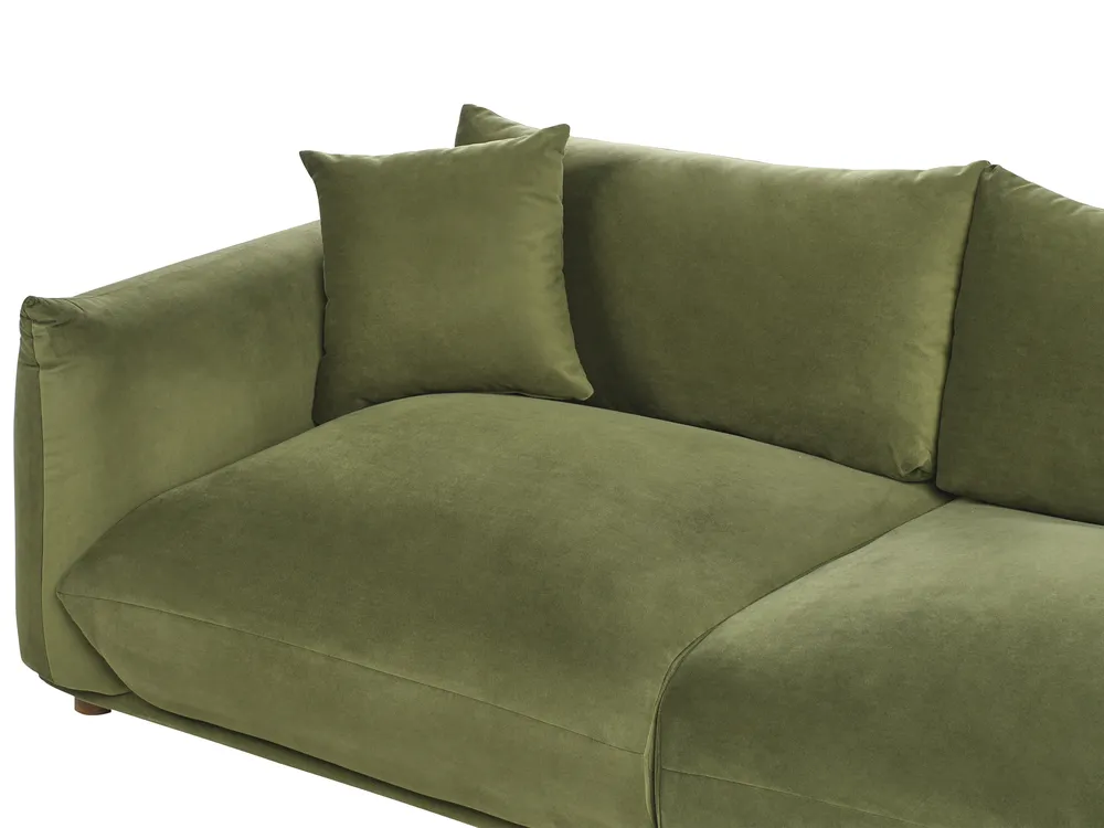 Sofa 3 Seater LUVOS Velvet Green_970553