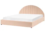 Ottoman Bed CHADENET Boucle Peach Pink 180 x 200 cm (EU Super King)_1025460