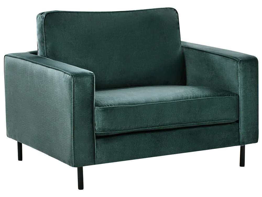 Living Room Set 4 Seater SAVALEN Velvet Dark Green_964571