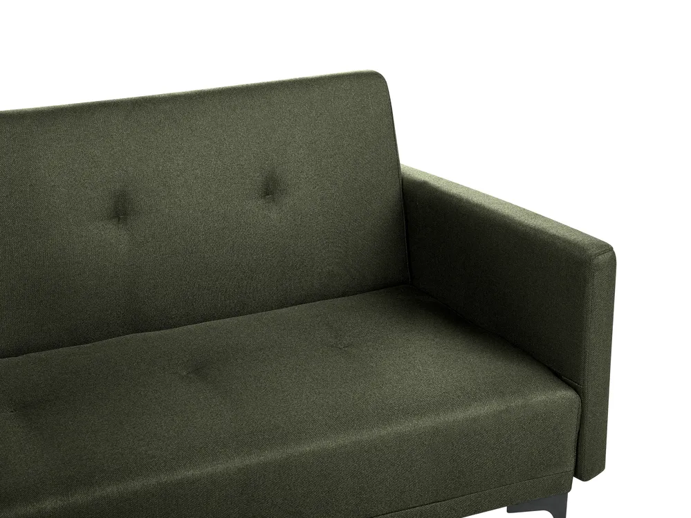 Sofa Bed 3 Seater LUCAN Fabric Green_914764