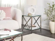 Side Table AUDET Tempered Glass Silver_857911