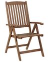 Garden Chair AMANTEA Acacia Wood Dark Brown