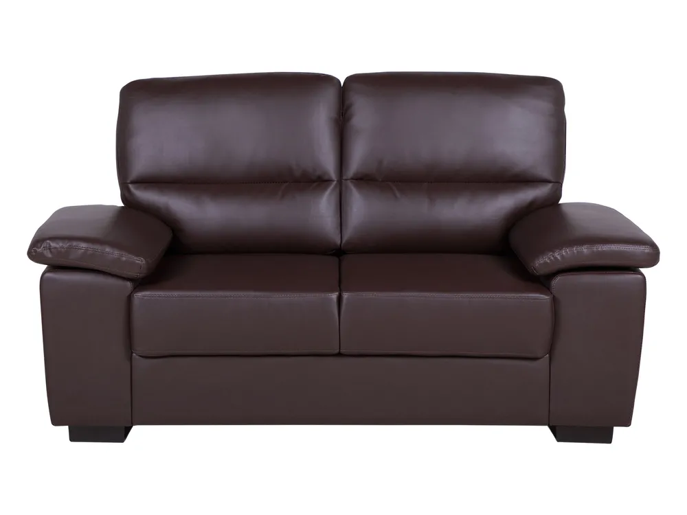 Living Room Set 5 Seater VOGAR Faux Leather Dark Brown_730476