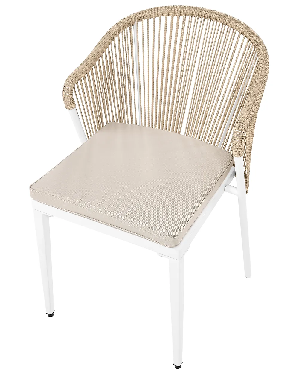 Sett med 2 hagestoler med puter PARANEA Metall Beige_1179581