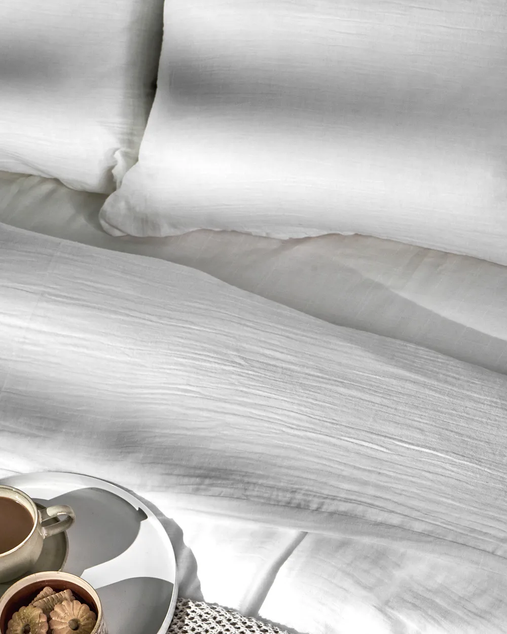 Duvet Cover Set SUMNER 220 x 240 cm Cotton Muslin Off-White_1060243