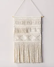 Väggdekoration i tyg KAMOKE Bomull 103 cm Beige_887569