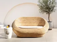 Garden Sofa 2 Seater MAIORI Rattan Natural_928294