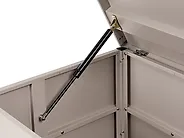 Oppbevaringsboks KYMI 136 cm 55 cm Metall med hjul Beige_1172872