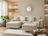 Corner Sofa 4 Seater OSLO with Ottoman Fabric Beige Right Hand