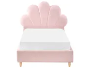 Barnsäng Snäckskal Sammet NEULISE 90 x 200 cm Rosa_984392