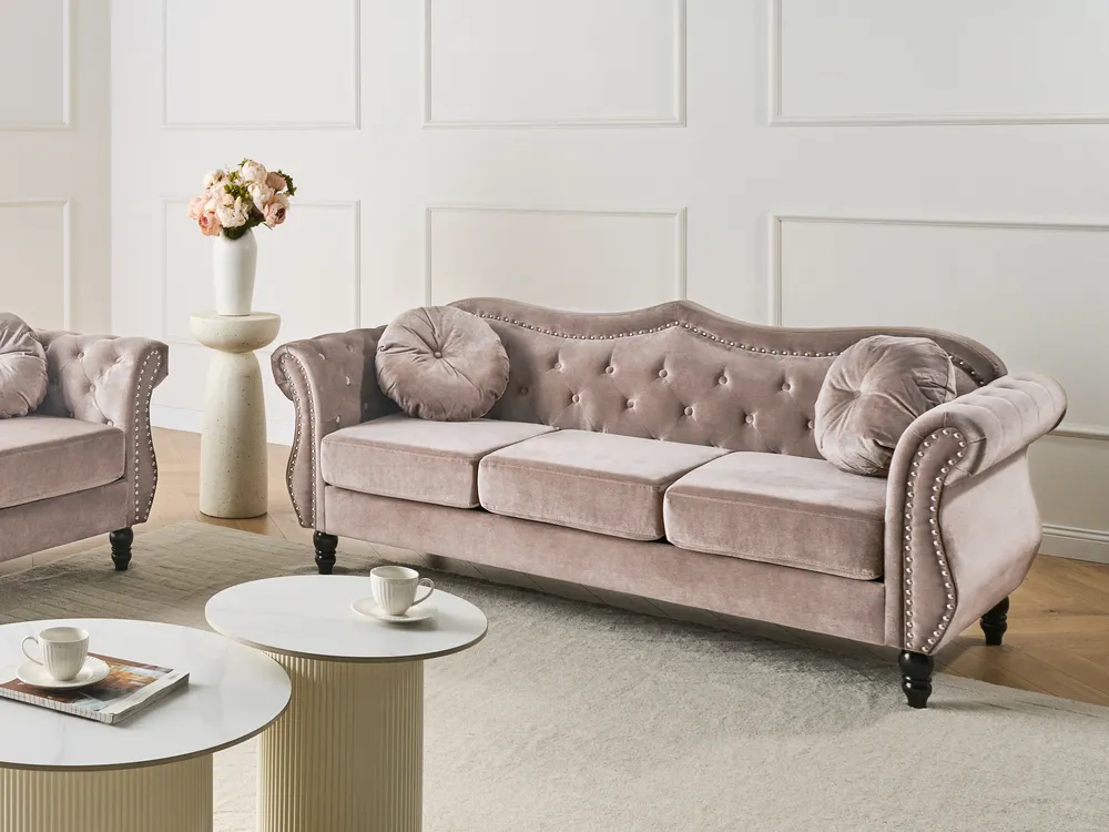 Sofa 3 Seater SKIEN Velvet Taupe