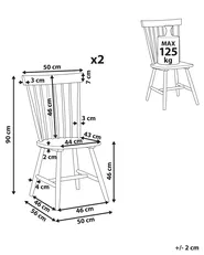 Set of 2 Dining Chairs BURGES Wood White_793859
