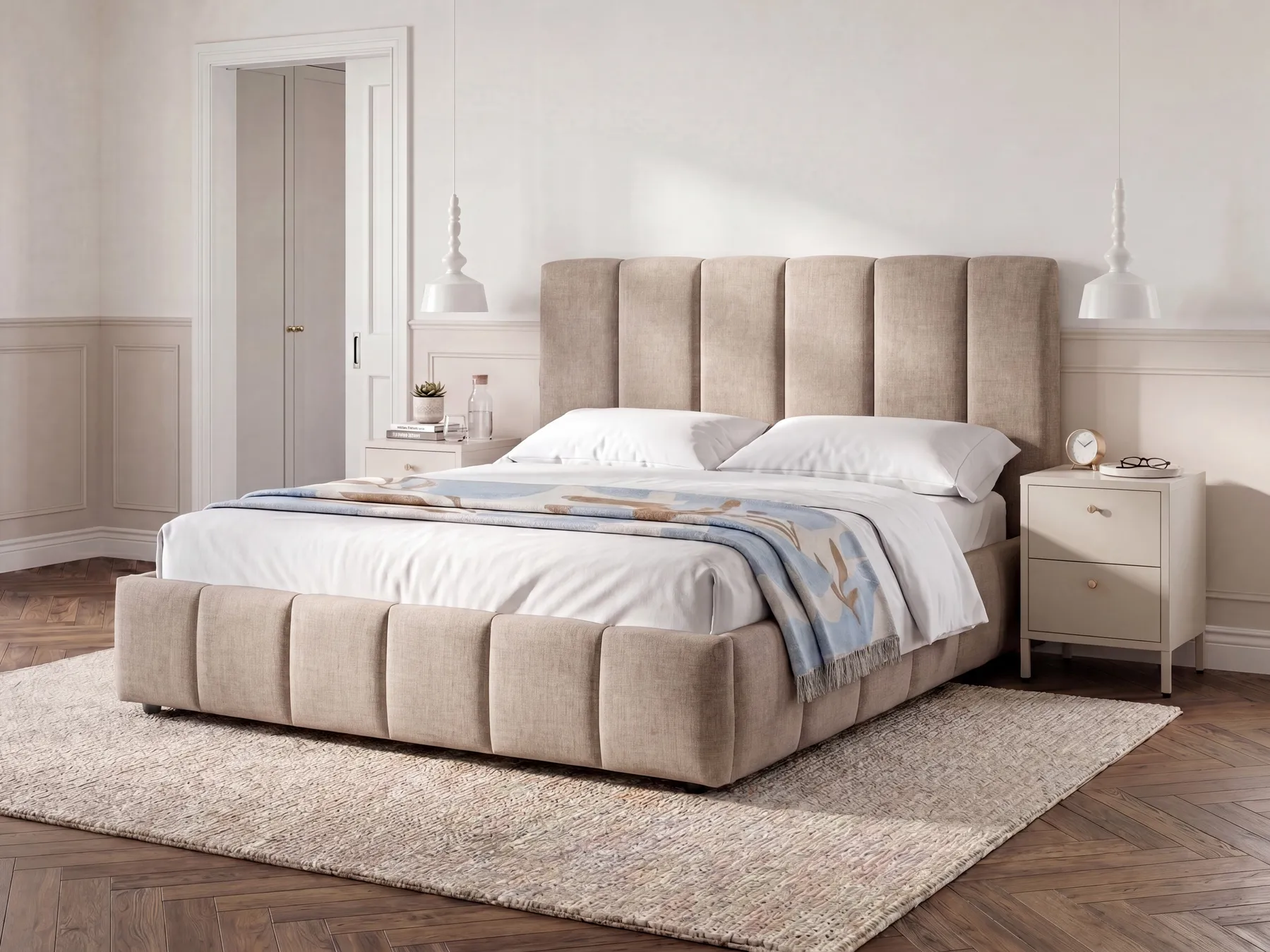 Säng med förvaring VAUVERT Taupe 180 x 200 cm_1093353