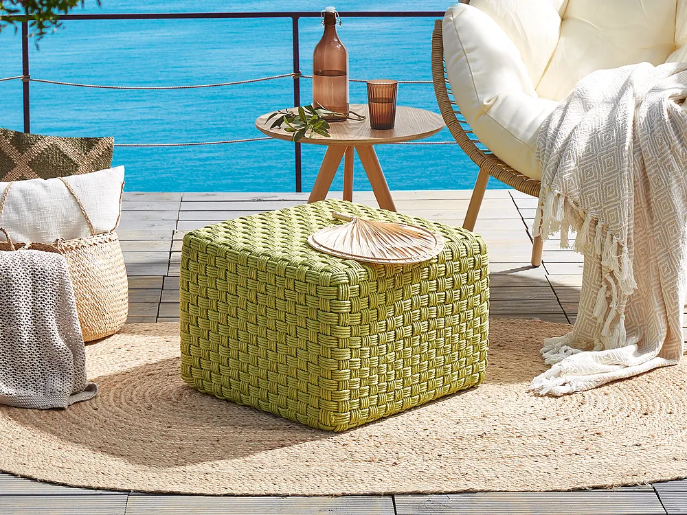 Pouffe NALLI Synthetic Material Green_1155633
