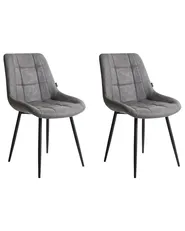Set med 2 matstolar MELROSE Konstläder Grå_967194