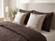 Set of 2 Decorative Cushions OUJDA 50 x 50 cm Cotton Rose Gold Geometric Pattern_1178331